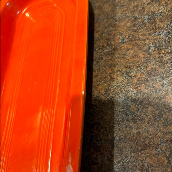 FINAL PRICE DROP Vintage radio active red Homer Laughlin platter - Picture 5 of 6